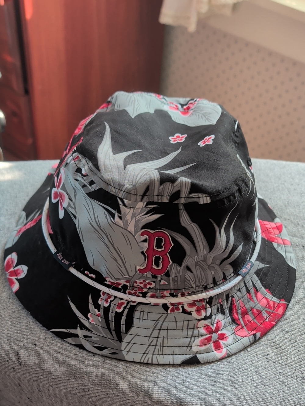 Boston Red Sox Bucket Hat Floral Cap Black Pink Fenway Park Collectionv '47